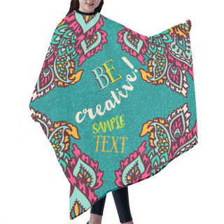 Personality  Beautiful Frame With Doodle Fantasy Ornament Hair Cutting Cape