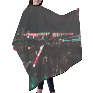 Personality  Dark Cityscape With Blurred Bright Illumination At Night Hair Cutting Cape