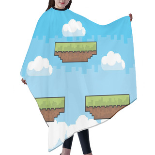 Personality  Arcade Game World And Pixel Scene Design  Vector Illustration Hair Cutting Cape