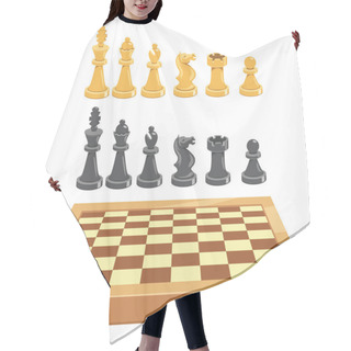 Personality  Chess Game Board And Pieces Hair Cutting Cape