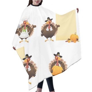 Personality  Thanksgiving Turkey Set Hair Cutting Cape