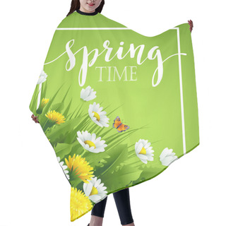 Personality  Fresh Spring Background With Grass, Dandelions And Daisies. Vector Illustration Hair Cutting Cape