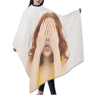 Personality  Women Covering Her Eyes Hair Cutting Cape