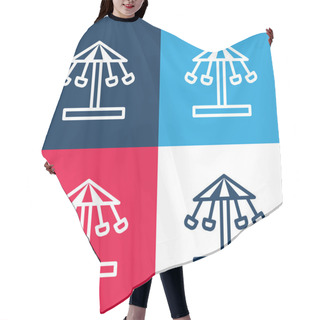 Personality  Amusement Park Blue And Red Four Color Minimal Icon Set Hair Cutting Cape