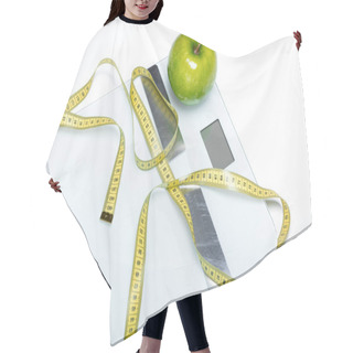 Personality  Digital Scales And Measuring Tape Hair Cutting Cape