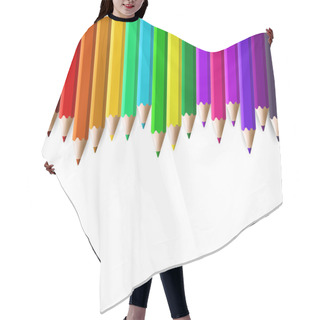 Personality  Color Pencils Set On White Background. Hair Cutting Cape