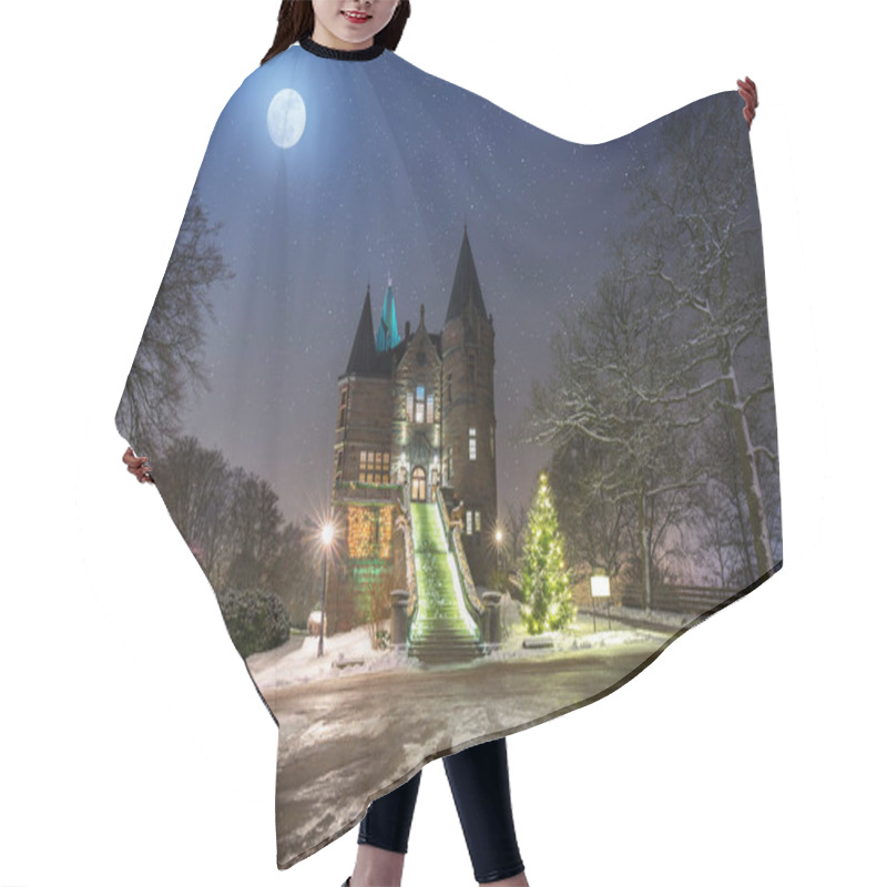 Personality  Teleborg Castle At Snowy Night In Vaxjo, Sweden Hair Cutting Cape