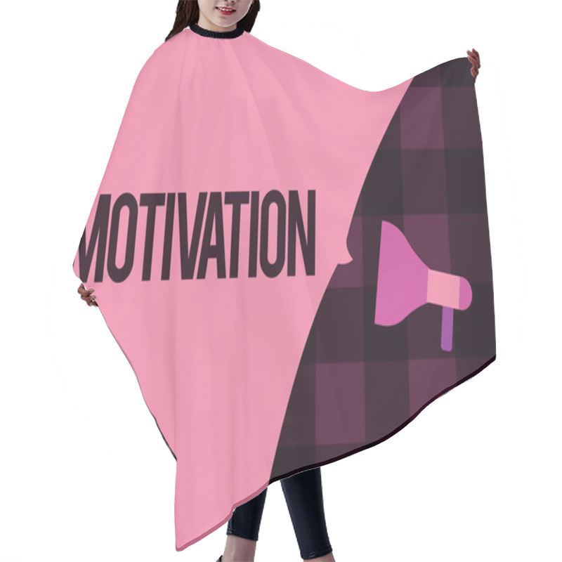 Personality  Writing Note Showing Motivation. Business Photo Showcasing Reasons For Acting Behaving In A Particular Way Supporting Facts Hair Cutting Cape