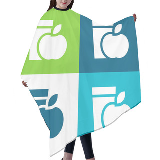 Personality  Breakfast Flat Four Color Minimal Icon Set Hair Cutting Cape