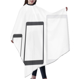 Personality  Tablet Computers And Smartphone With Blank Screens Hair Cutting Cape