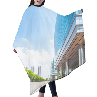 Personality  Empty Road Near Modern Building Exterior Hair Cutting Cape
