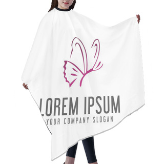Personality  Butterfly Logo. Handrawn Style Design Concept Template Hair Cutting Cape