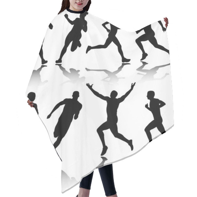 Personality  Running Silhouettes Hair Cutting Cape