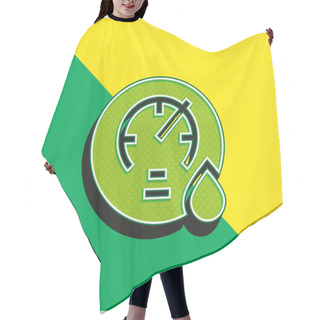 Personality  Barometer Green And Yellow Modern 3d Vector Icon Logo Hair Cutting Cape