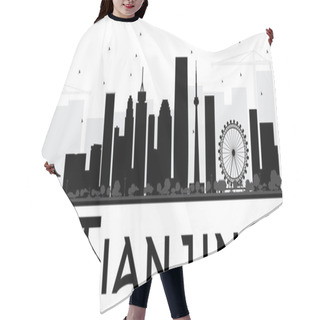 Personality  Tianjin City Skyline Black And White Silhouette. Hair Cutting Cape