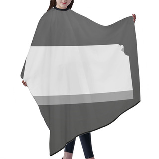 Personality  Kansas State Map In Gray On A Black Background 3d Hair Cutting Cape