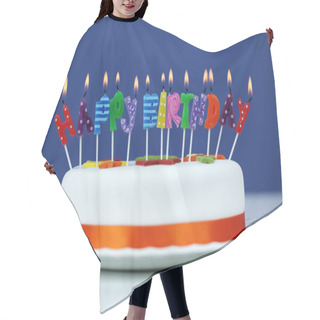 Personality  Happy Birthday Candles On A Cake Hair Cutting Cape