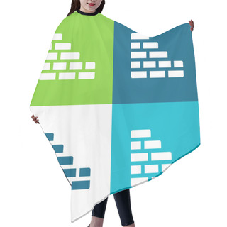 Personality  Brick Wall Flat Four Color Minimal Icon Set Hair Cutting Cape