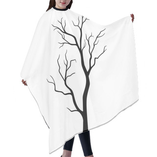 Personality  Tree In Halloween Festival, Silhouette Trees Illustration Design On White Background. Hair Cutting Cape