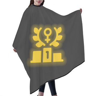 Personality  Achievement Yellow Glowing Neon Icon Hair Cutting Cape