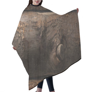 Personality  Top View Of Empty Brown Wooden Logs Background, Panoramic Shot Hair Cutting Cape