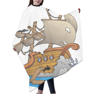 Personality  Shipwreck With Rocks Hair Cutting Cape