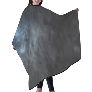 Personality  Grey Tobacco Smoke With Blue Light On Black Background  Hair Cutting Cape
