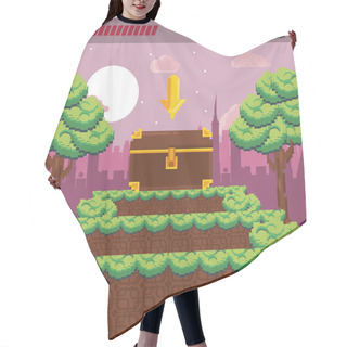 Personality  Pixelated Urban Videogame Scenery Hair Cutting Cape