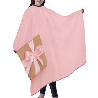 Personality  Wrapped Gift Box With Pink Ribbon Bow Hair Cutting Cape