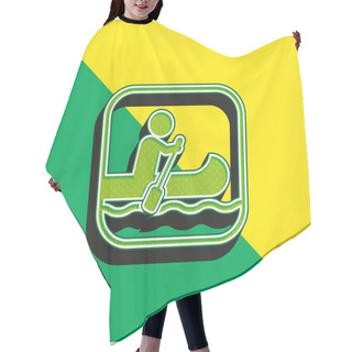 Personality  Boating Sign Green And Yellow Modern 3d Vector Icon Logo Hair Cutting Cape