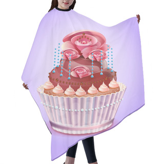 Personality  Birthday Cake, Vector Design Hair Cutting Cape