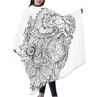 Personality   Ethnic Doodle Ornament Hair Cutting Cape