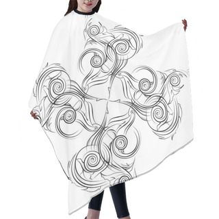 Personality  Hand-painted Graphic Pattern. Lace, Oriental, Persian Carpet Hair Cutting Cape