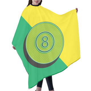 Personality  Billiard Eight Ball Green And Yellow Modern 3d Vector Icon Logo Hair Cutting Cape