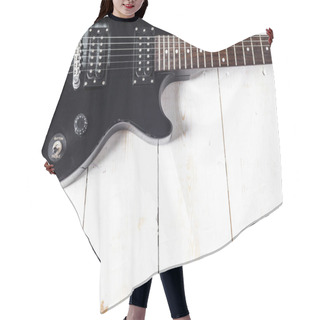Personality  Electric Guitar On Old Wooden Surface Hair Cutting Cape