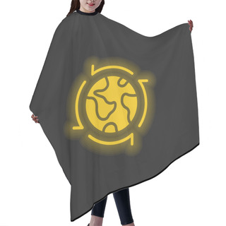 Personality  Around The World Yellow Glowing Neon Icon Hair Cutting Cape