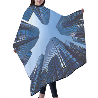 Personality  Reflective Skyscrapers, Business Office Buildings. Hair Cutting Cape