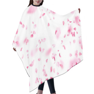 Personality  Vector Bright Cherry Petals Fall Down.  Hair Cutting Cape