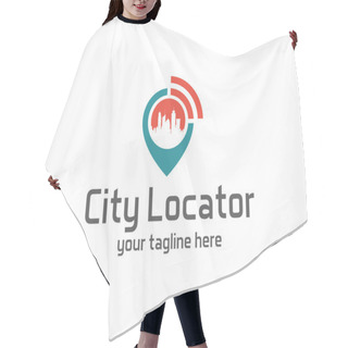 Personality  City Locator Design Vector Template. Pin Maps Symbol Vector . Gps Icon Design Vector. Simple Clean Design Gps Locator Logo Vector. Hair Cutting Cape