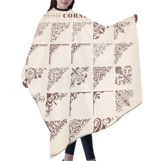 Personality  Vintage Design Elements Corners And Borders Hair Cutting Cape