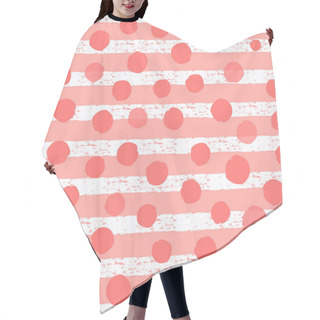 Personality  Hand Drawn Striped Seamless Pink Pattern With Dots For Packaging, Wrapping Paper, Textile And Etc Hair Cutting Cape