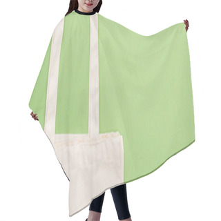 Personality  Top View Of Empty Cotton Eco Bag Isolated On Green, Panoramic Shot Hair Cutting Cape