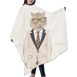 Personality  Roaring Tiger Dressed Up Hair Cutting Cape