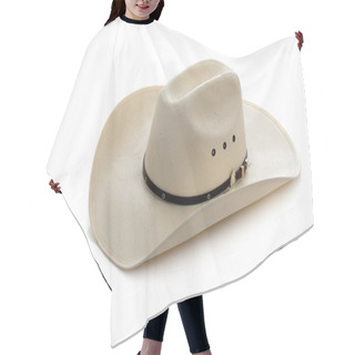 Personality  Cowboy Hat On White Hair Cutting Cape