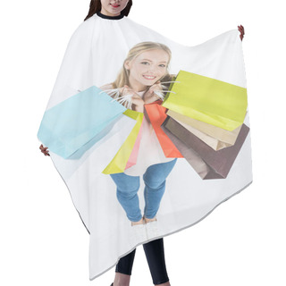 Personality  Woman With Shopping Bags  Hair Cutting Cape