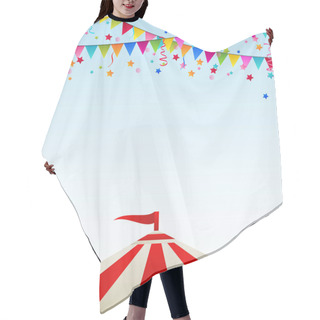 Personality  Circus Striped Tent With Flags Hair Cutting Cape