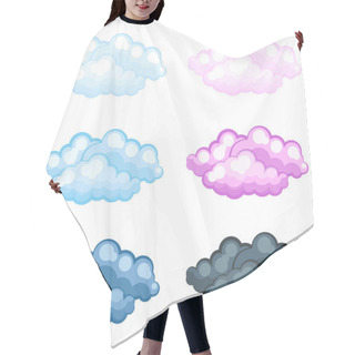 Personality  Set Of Different Funny Cartoon Fluffy Clouds Hair Cutting Cape