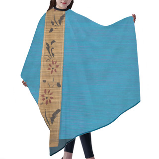 Personality  Flower Bamboo Banner On Blue Hair Cutting Cape