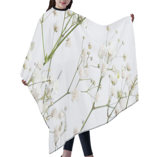 Personality  Branches With Blooming Flowers On White Background Hair Cutting Cape