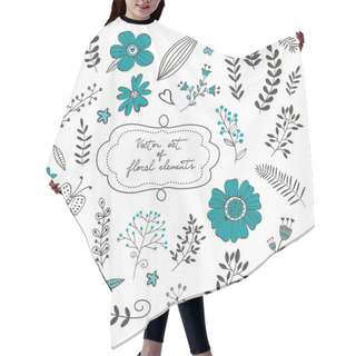 Personality  Elegant Collection With Flowers Leaves And Twigs Hair Cutting Cape